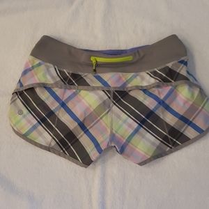 Lululemon 2.5 speed shorts pastel plaid